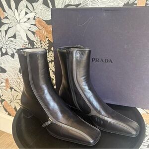Prada Black Leather Boots